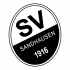 Logo SV Sandhausen Eine Gruppe von sechs Personen steht lächelnd vor einer weißen Wand. Die mittlere Frau trägt einen hellgrünen Hosenanzug mit einem gemusterten Schal. Die anderen Personen sind leger oder formell gekleidet. Im Hintergrund ist ein Banner mit einem Logo zu sehen.
